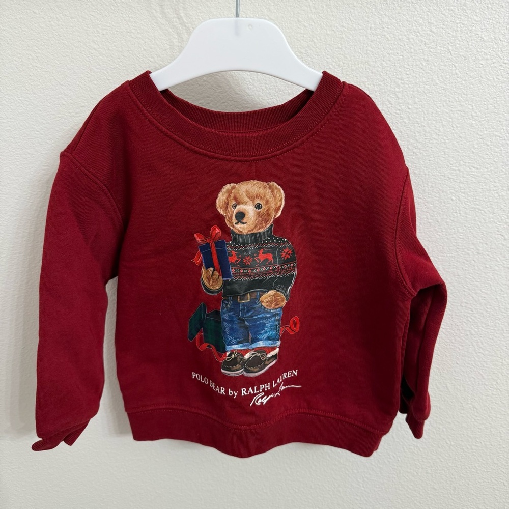 Kids Red Sweatshirt Polo Bear by Ralph Lauren